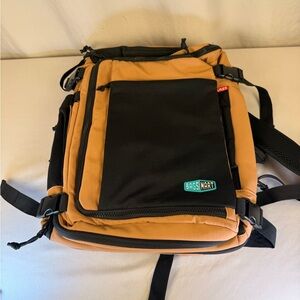 BagsMart Tan and Black Convertible Backpack